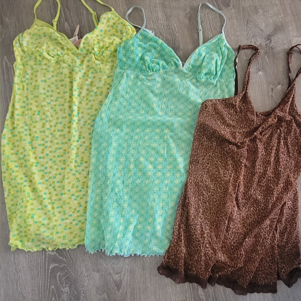 PINK Set of Three Colorful Camisoles 2 Medium 1 XS